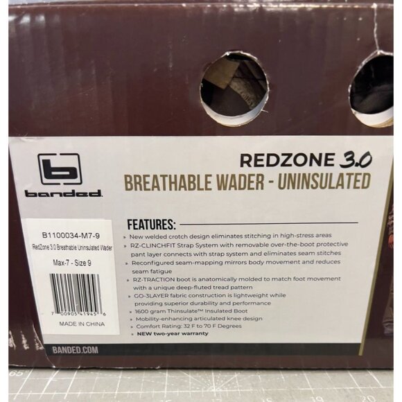 Banded RedZone 3.0 Breathable Chest Waders Realtree Max-7 Mens Size 9 - Picture 10 of 11